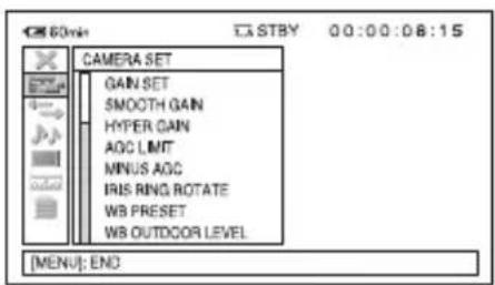 SONY HXR-NX5P - Press the MENU button. - 1