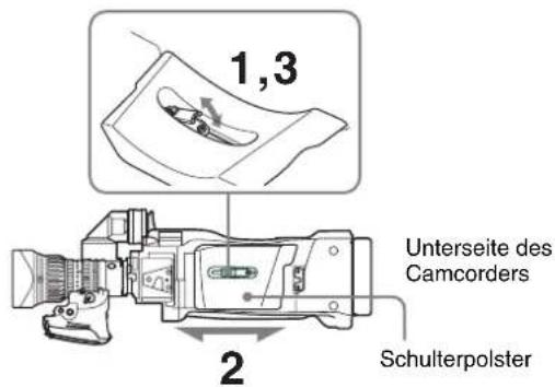 SONY PDW-F330K - Einstellung der Schulterpolsterposition - 1