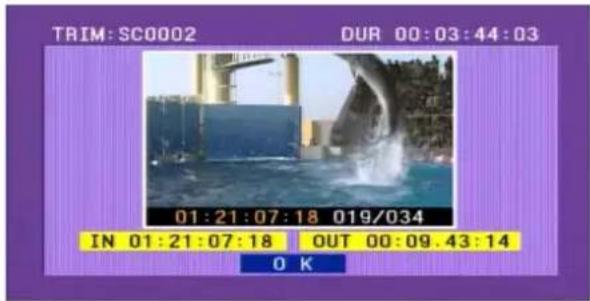 SONY PDW-F330K - Einstellung der In-/Out-Punkte von Sub-Clips (Trimmen) - 1