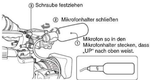SONY PDW-F330K - Verwendung des mitgelieferten Mikrofons - 2