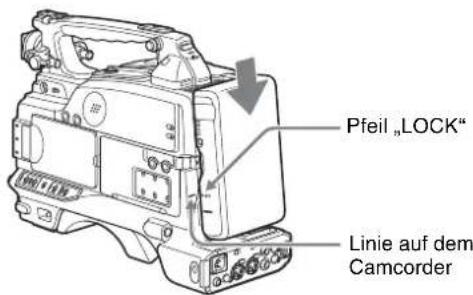 SONY PDW-F330K - Einsetzen des Akkus - 2