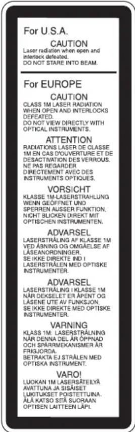 SONY PDW-F330K - Daten der Laserdiode - 1