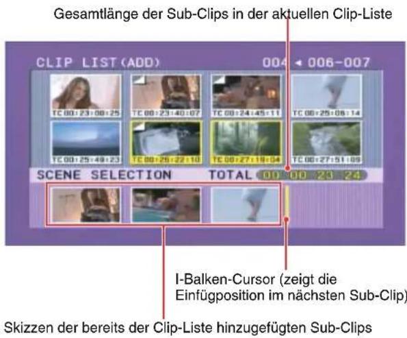 SONY PDW-F330K - Fortsetzen der Arbeit, ohne zum Menü CLIP zurückzuschalten - 1