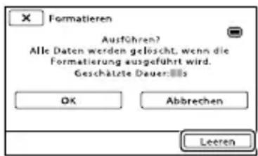 SONY HXR-NX70P - Verhindern der Wiederherstellung von Daten auf dem internen Aufnahmemedium - 1