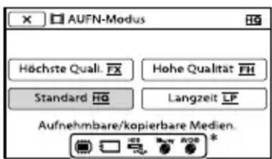 SONY HXR-NX70P - Auswählen des Aufnahmemodus - 1
