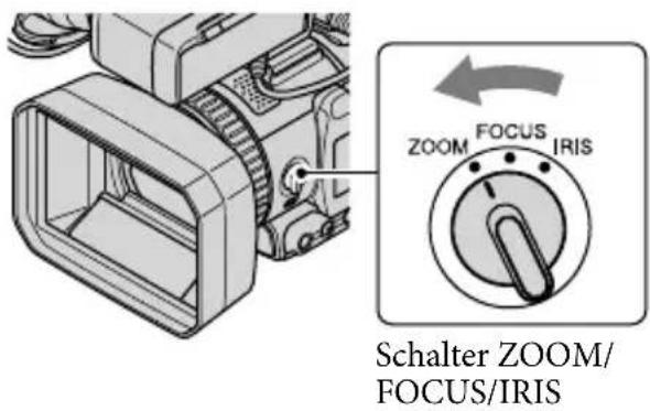 SONY HXR-NX70P - Einstellen des Zooms mit dem manuellen Ring - 1