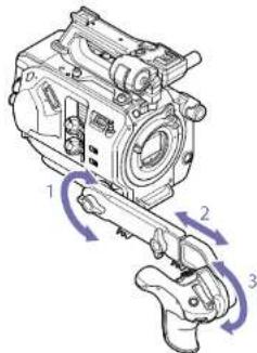 SONY PXW-FS7M2 - Anpassen der Position der Griff-Fernsteuerung - 1