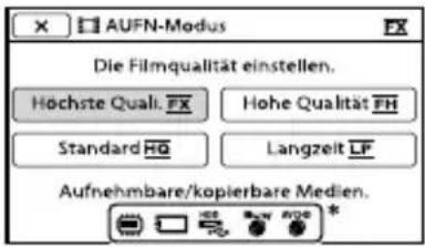 SONY HXR-NX3D1E - Berühren Sie den gewünschten Aufnahmemodus. - 1