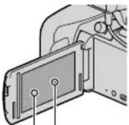 SONY HXR-NX3D1E - Menüoptionen, LCD-Bildschirmträger und Objektiv - 1