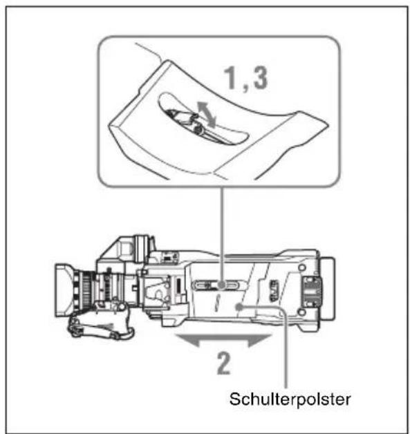 SONY PXW-X500 - Einstellung der Schulterpolsterposition - 1