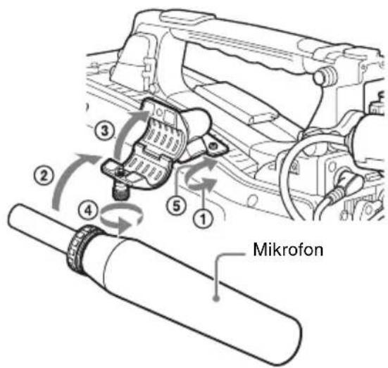 SONY PXW-X500 - Setzen Sie das Electret-Kondensatormikrofon ein. - 1