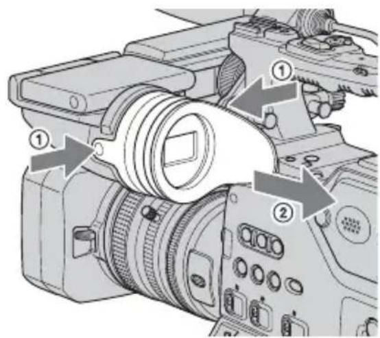 SONY HVR-S270E - Nehmen Sie das Okular vom Sucher ab. - 1