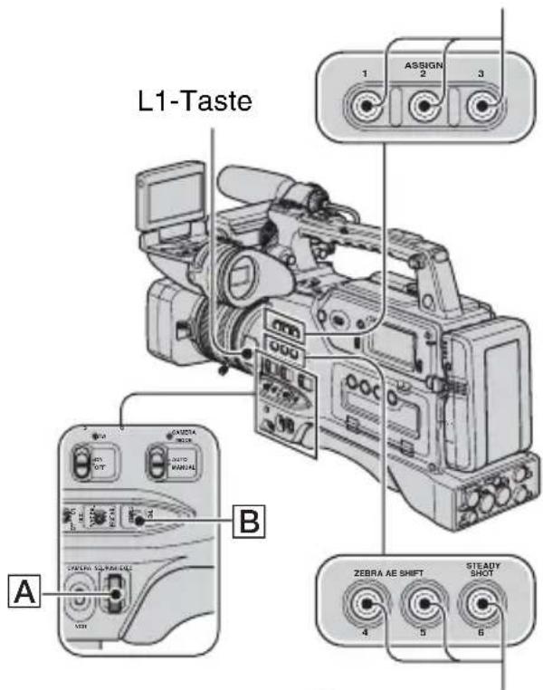 SONY HVR-S270E - Den ASSIGN-Tasten zuweisbare Funktionen - 1