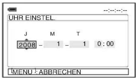 SONY HVR-S270E - Wählen Sie [UHR EINSTEL.], indem Sie den SEL/PUSH EXEC-Regler drehen, und drücken Sie dann auf den Regler. - 1