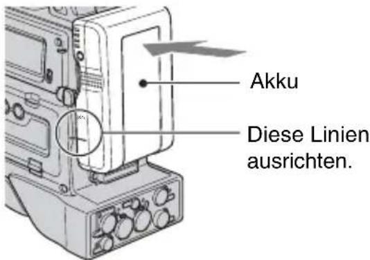 SONY HVR-S270E - So bringen Sie den Akku an - 1