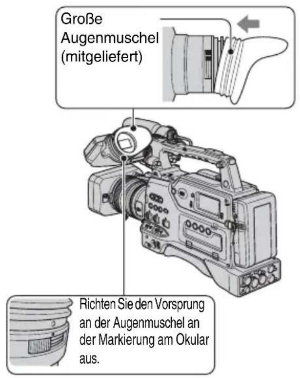 SONY HVR-S270E - So bringen Sie die große Augenmuschel an - 1