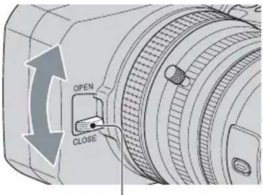 SONY HVR-S270E - So öffnen Sie den Verschluss der Gegenlichtblende mit Objektivabdeckung - 1