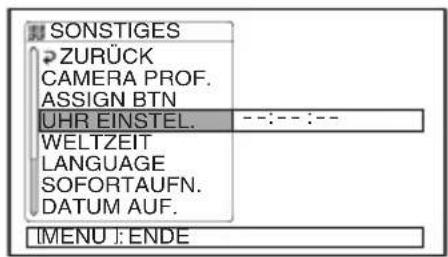SONY HVR-S270E - Wählen Sie (\$ONSTIGES), indem Sie den SEL/PUSH EXEC-Regler drehen, und drücken Sie dann auf den Regler. - 1