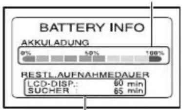 SONY DSR-PD175P - Überprüfen der Akkurestladung (Akkuinformationen) - 1