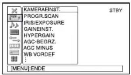 SONY DSR-PD175P - Auswählen von Menüoptionen - 2