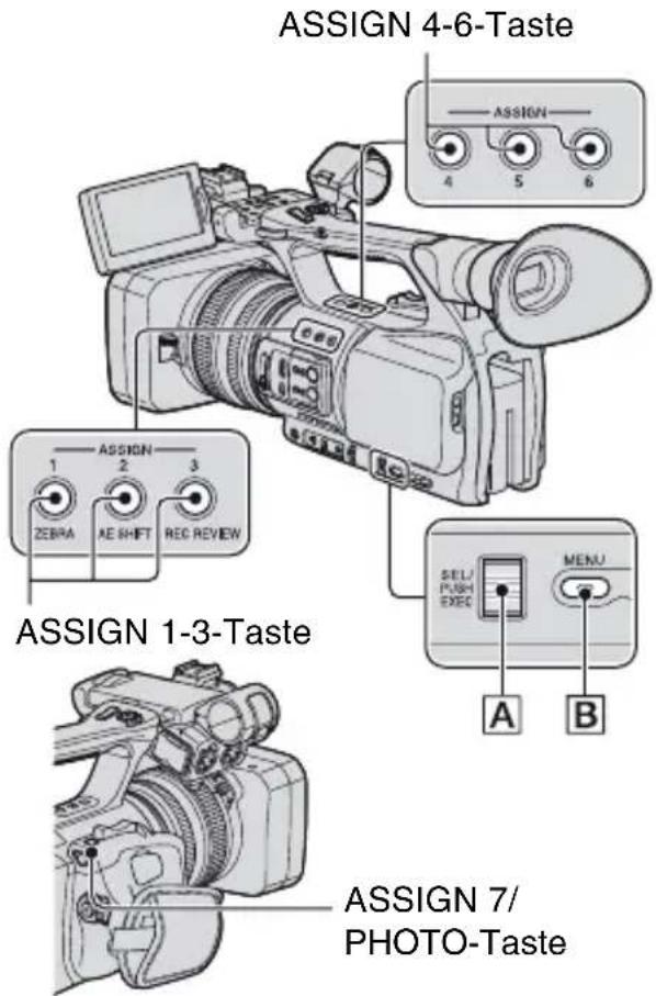 SONY DSR-PD175P - Den ASSIGN-Tasten zuweisbare Funktionen - 1