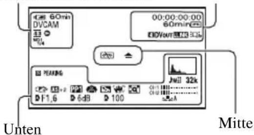 SONY DSR-PD175P - Anzeigen bei verschiedenen Einstellungen - 1