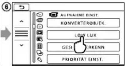 AUFNAHME EINST. KONVERTEROBJEK. LOW LUX GESICHTSERKENN PRIORITÄT EINST.