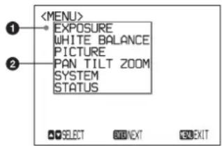 SONY SRG-301SE - Hauptmenü - 1