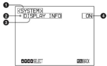 SONY SRG-301SE - Einstellungsmenü - 1
