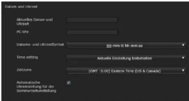 SONY SRG-301SE - Registerkarte Datum und Uhrzeit - 1