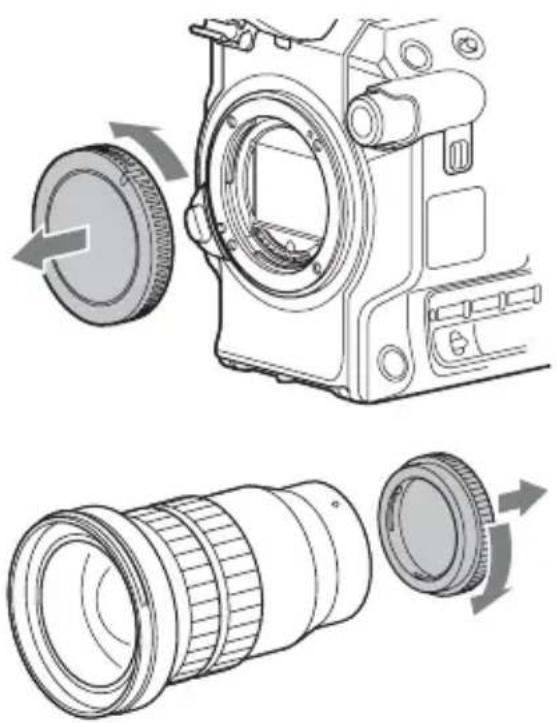 SONY PXW-FS5M2K - Schritt 3: Anbringen des Objektivs - 1