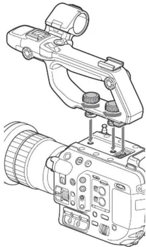 SONY PXW-FS5M2K - Anbringen des Griffs - 2