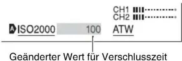 SONY PXW-FS5M2K - Bewegen Sie den Mehrfachwähler B aufwärts/abwärts, um den gewünschten Wert anzuzeigen. - 1