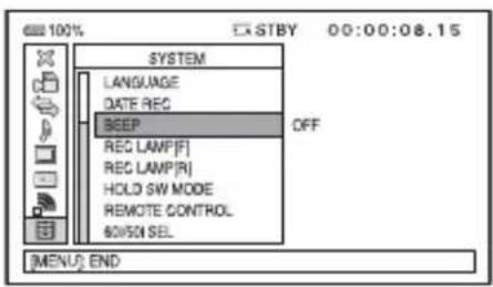 SONY PXW-FS5M2K - Drehen Sie den Regler SEL/SET, bis die gewünschte Menüoption hervorgehoben ist, und drücken Sie dann auf den Regler, um die Option auszuwählen. - 1