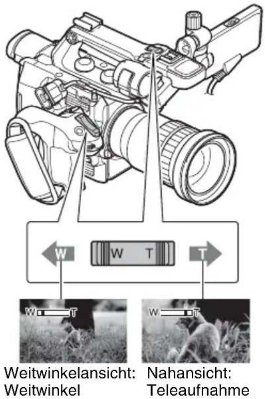 SONY PXW-FS5M2K - Einstellen des Zoom mit dem Zoomhebel - 1