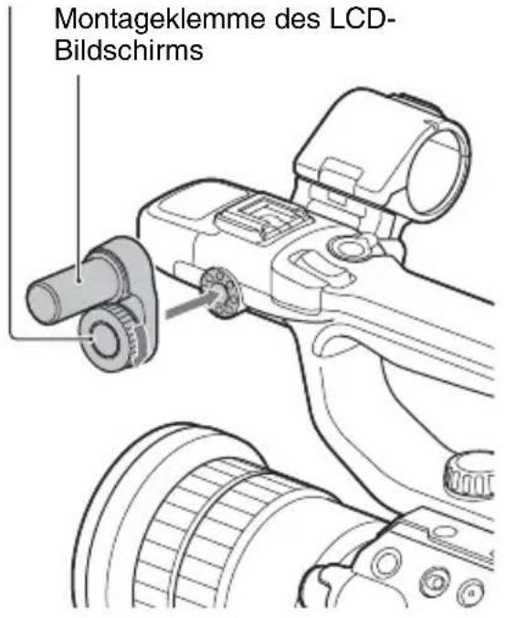 SONY PXW-FS5M2K - Schritt 4: Anbringen von Griff, Zubehörschuh, Mikrofon, LCD-Bildschirm und Haltegriff (Fortsetzung) - 1