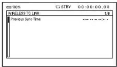WIRELESS TO LINK Previous Sync Time STBY 0:0:00:00.00 1/8