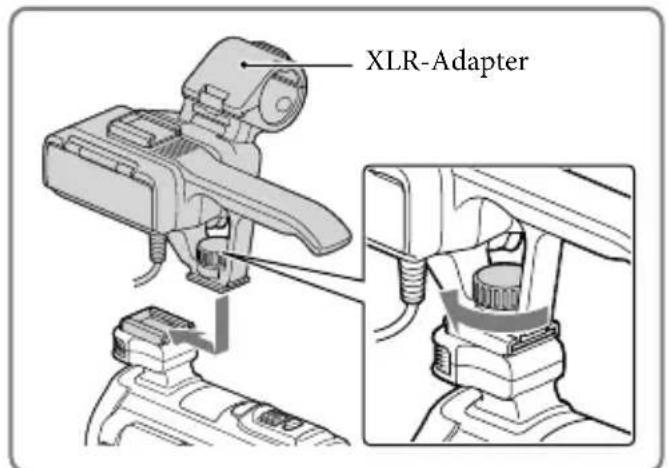 SONY HXR-NX30P - Anbringen des XLR-Adapters - 1