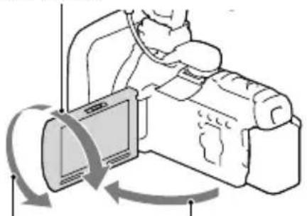 SONY HXR-NX30P - Einstellen des LCD-Bildschirmträgerwinkels - 1