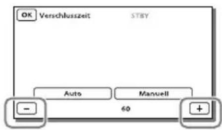 OK Verschlusszeit STBY Auto Manuell 60