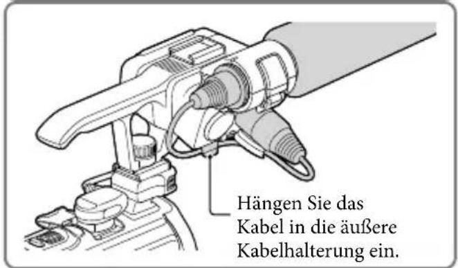 Hängen Sie das Kabel in die äußere Kabelhalterung ein.