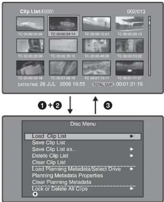 SONY PDW-850 - Aufrufen des Disc Menu - 2