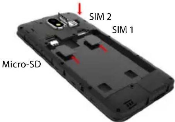 GIGASET GS80 - Sim- en SD-kaart plaatsen - 2