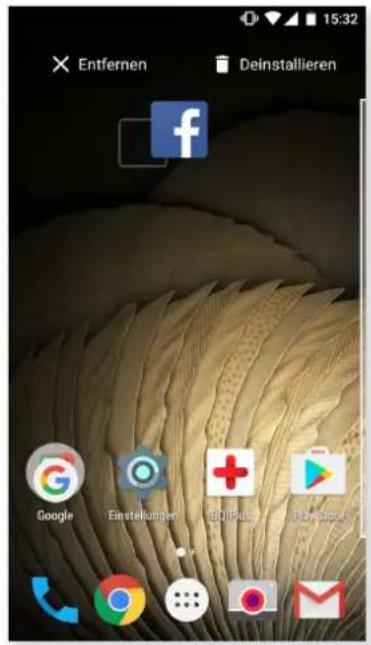 bq Aquaris U Plus - Elemente auf dem Startbildschirm verschieben, löschen oder deinstallieren - 1