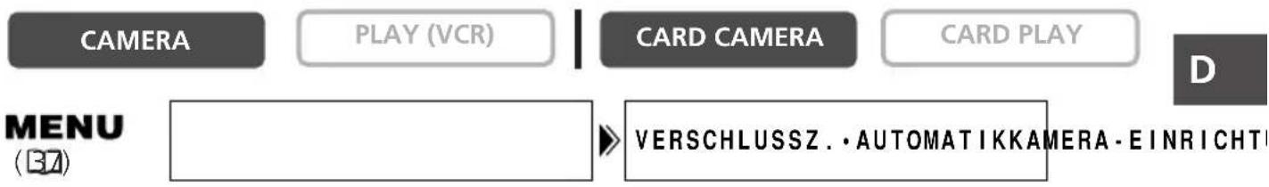 CAMERA PLAY (VCR) CARD CAMERA CARD PLAY MENU (B7) VERSCHLUSSZ.·AUTOMATIKKAMERA·EINRICHTI