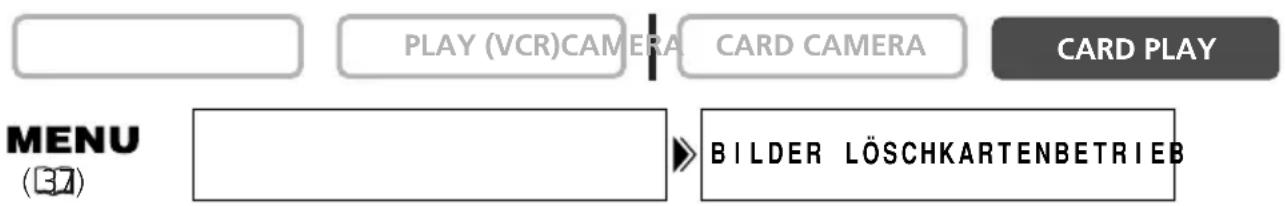 PLAY (VCR)CAMERA CARD CAMERA CARD PLAY MENU (37) BILDER LÖSCHKARTENBETRIEB