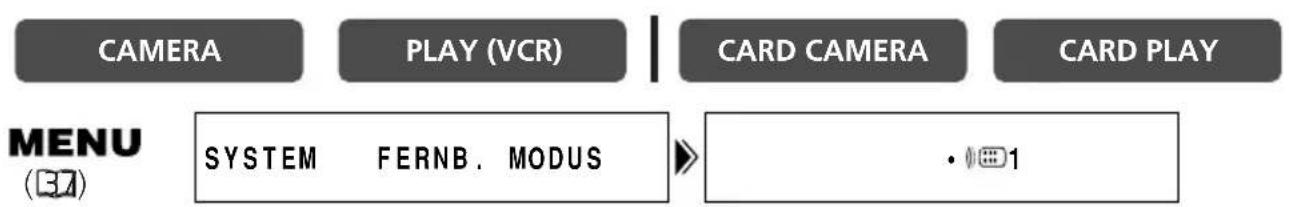 CANON MVX250i - Ändern des Fernbedienungssensormodus - 1