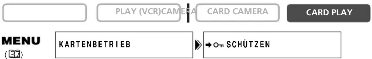 PLAY (VCR)CAMERA CARD CAMERA CARD PLAY MENU KARTENBETRIEB → Schützen (37)