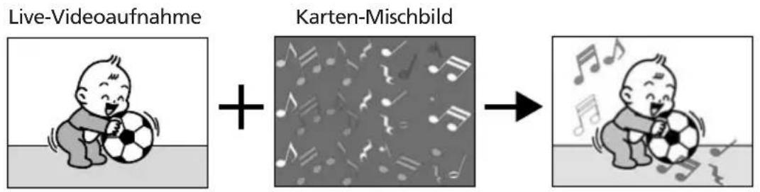 Live-Videoaufnahme + Karten-Mischbild →