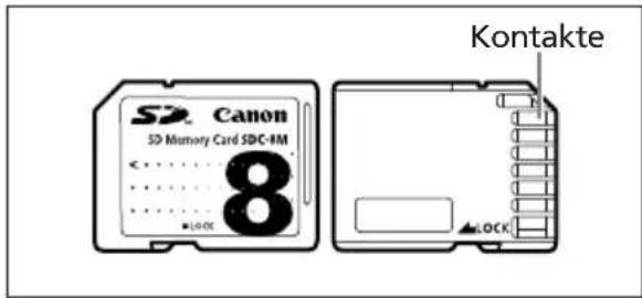 S2 Canon SD Memory Card SDC-IM 8 Kontakte LOCK